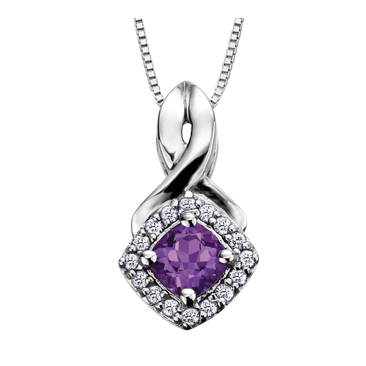 White Gold Diamond And Gemstone Necklace