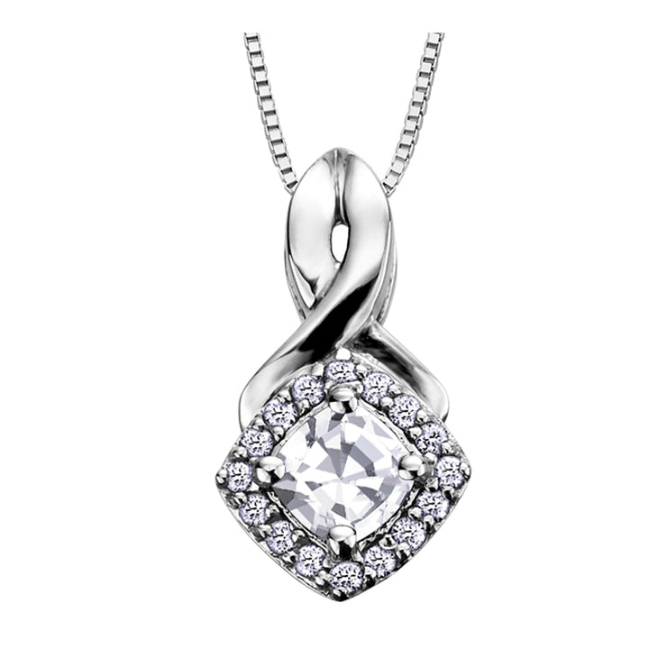 White Gold Diamond And Gemstone Necklace