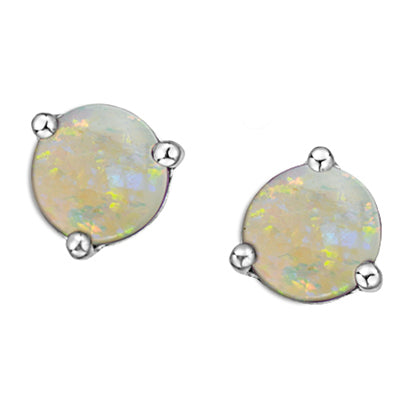 White Gold Birthstone Studs