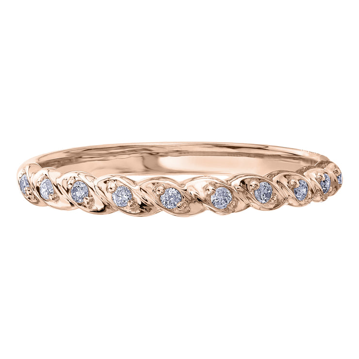 Yellow Rose Or White Gold Diamond Band