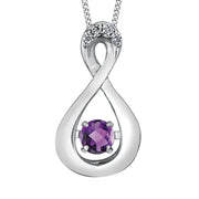 White Gold Birthstone Necklace