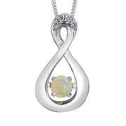 White Gold Birthstone Necklace