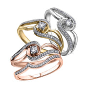 White Yellow Or Rose Gold Diamond Ring