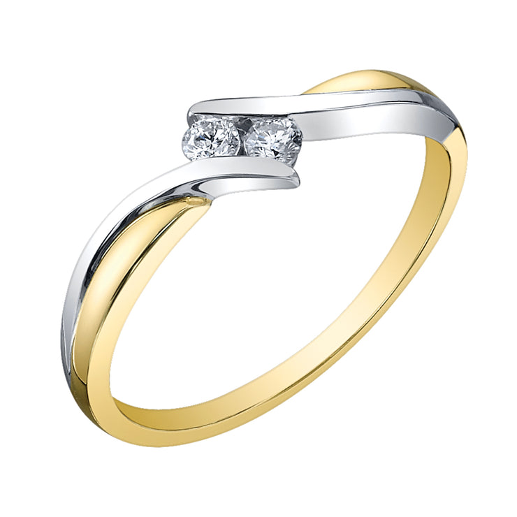 Yellow And White Gold Diamond Ring