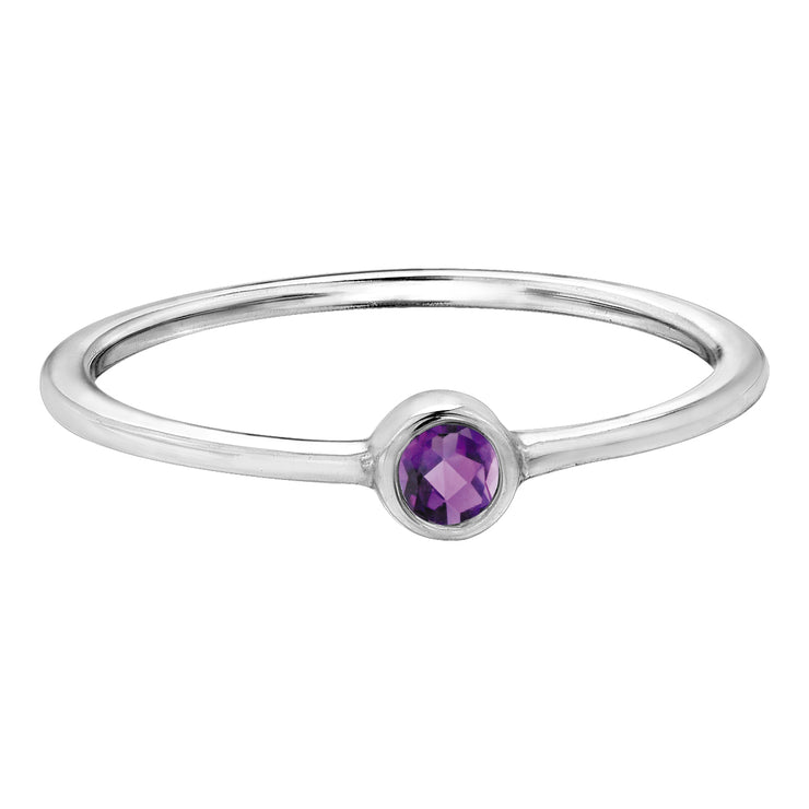 White Gold Birthstone Ring