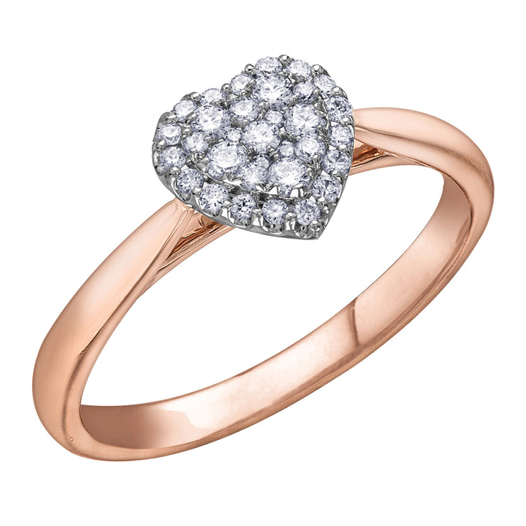 Rose And White Gold Diamond Ring