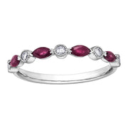 White Gold Emerald, Ruby Or Sapphire Band