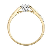 Yellow And White Gold Diamond Ring