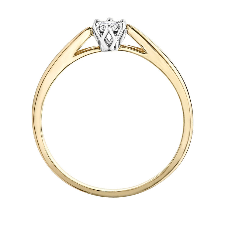 Yellow And White Gold Diamond Ring