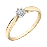 Yellow And White Gold Diamond Ring