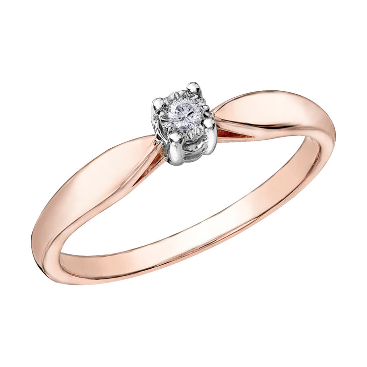 Rose And White Gold Diamond Ring