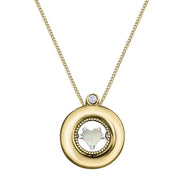 Yellow Rose Or White Gold Gemstone Necklace