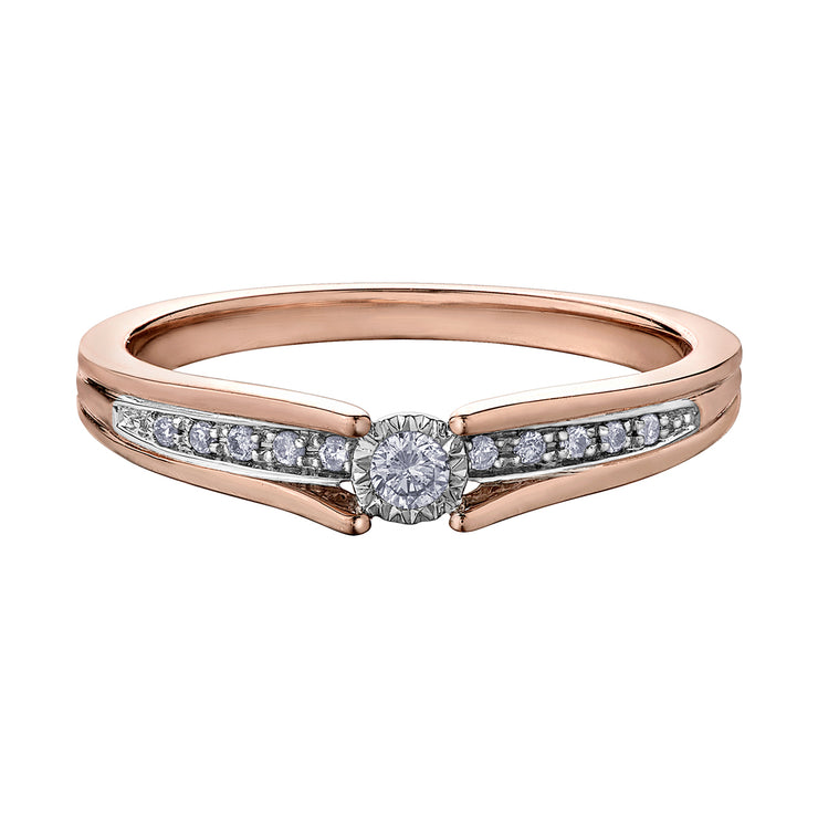 Rose Yellow Or White Gold Diamond Ring