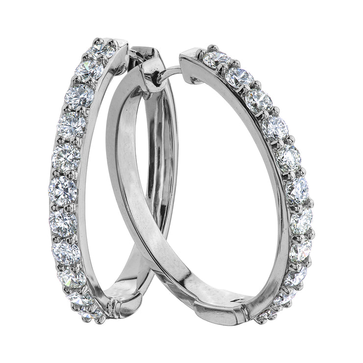 White Gold Diamond Hoops