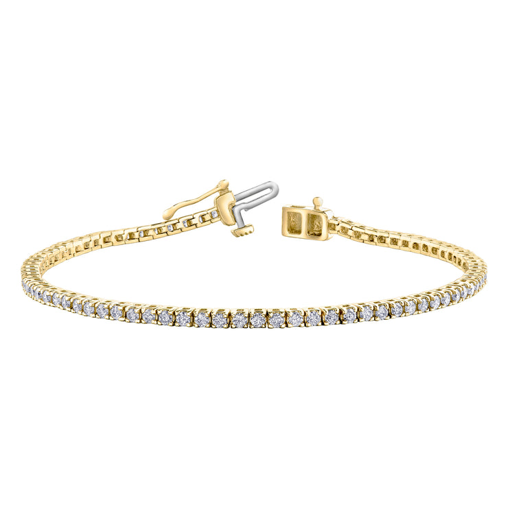 White Yellow Or Rose Gold Diamond Bracelet