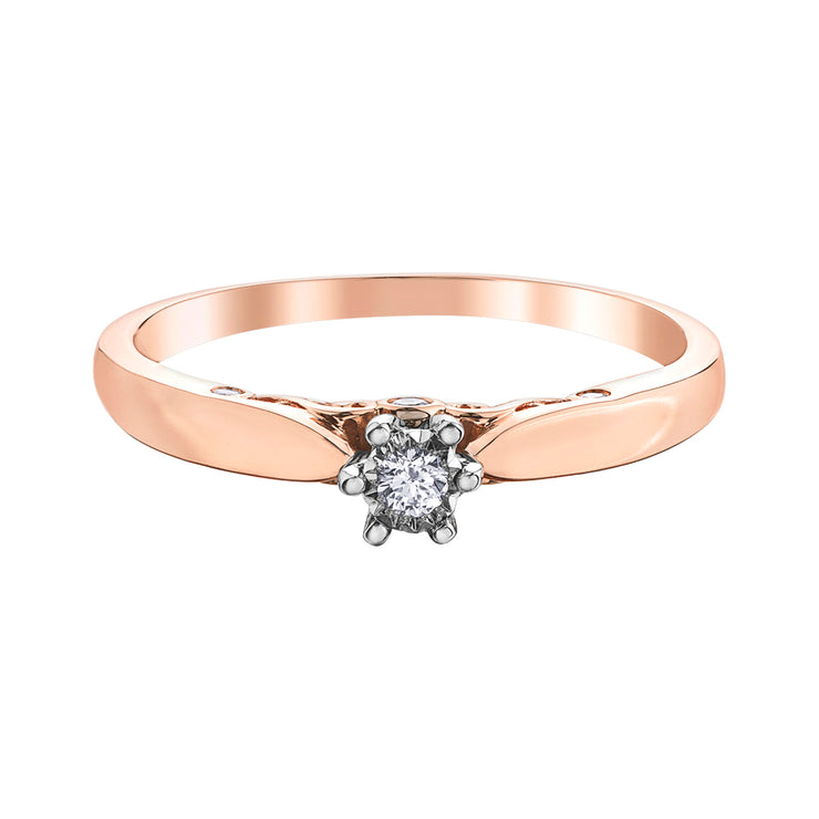 Rose And White Gold Diamond Ring