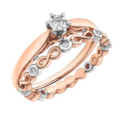 Rose And White Gold Diamond Ring