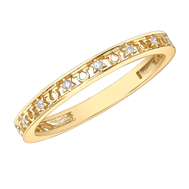 Yellow Gold Diamond Zodiac Rings