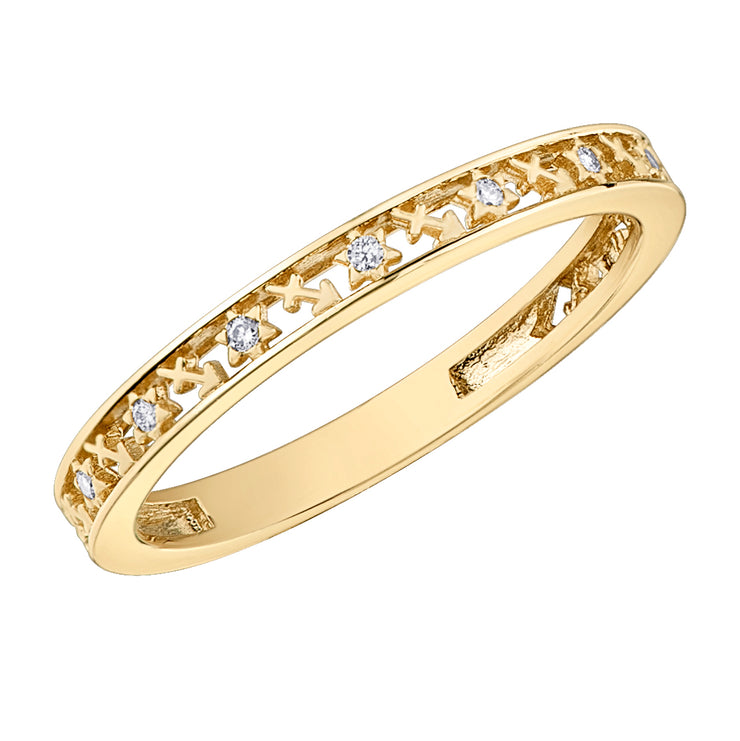 Yellow Gold Diamond Zodiac Rings