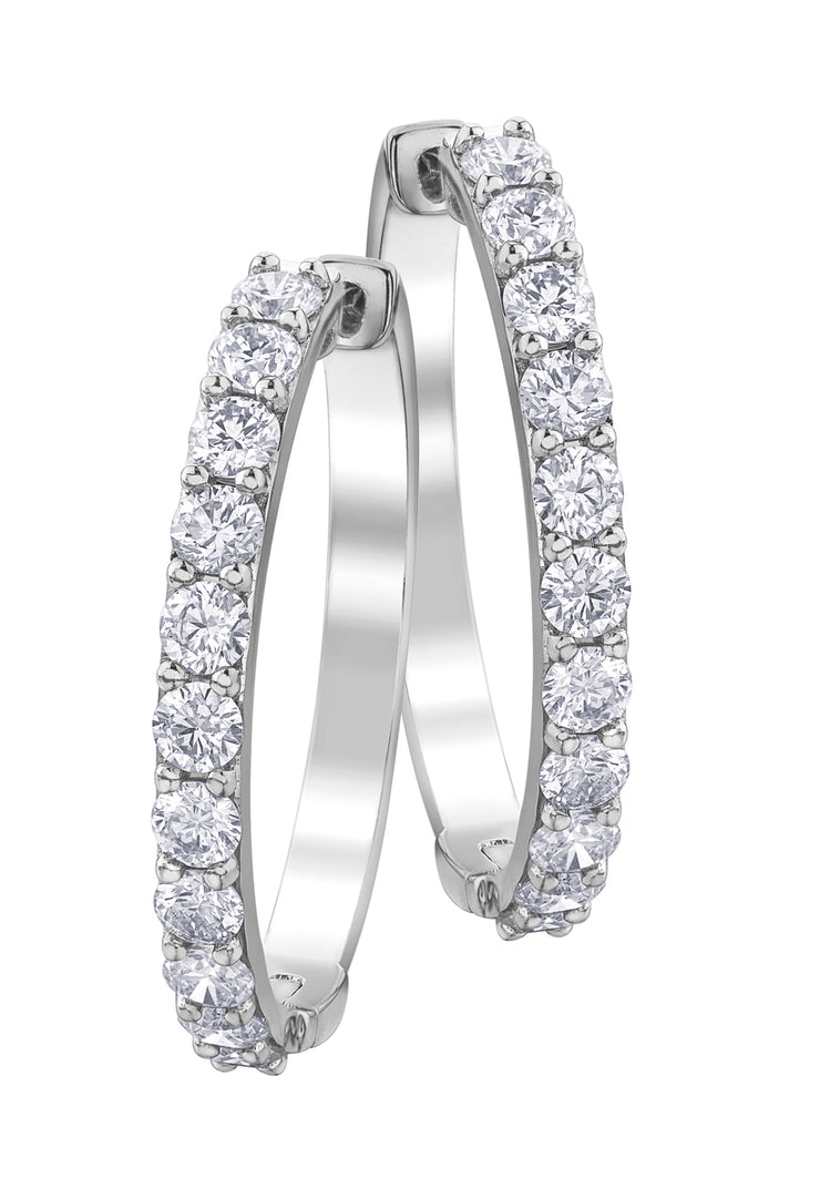 White Gold Diamond Hoops