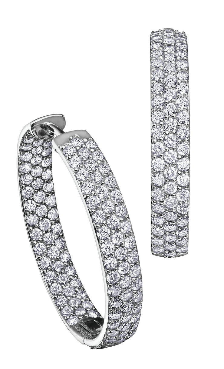 White Gold Diamond Hoops