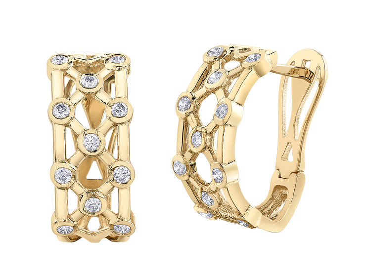 Yellow Gold Diamond Earrings