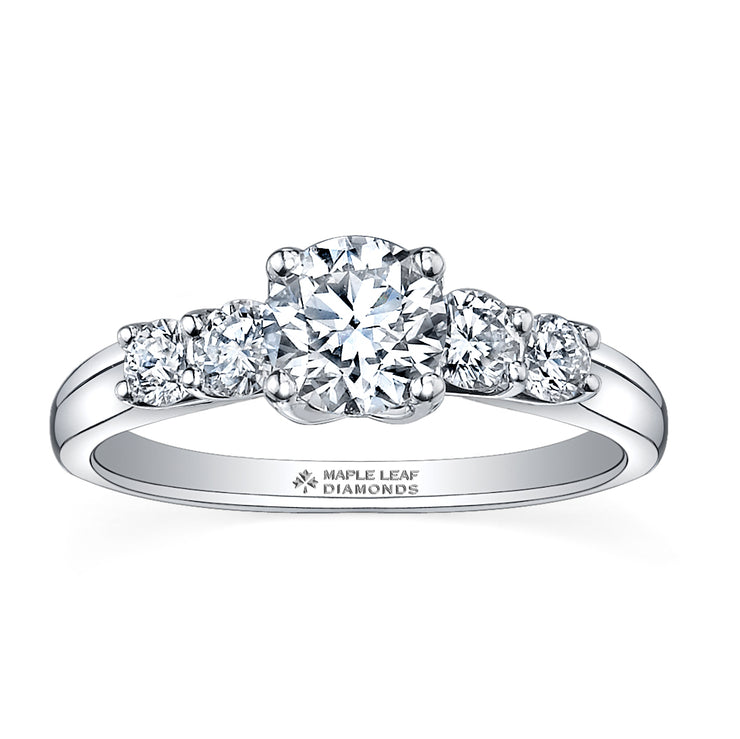 Maple Leaf Diamonds White Gold Ring