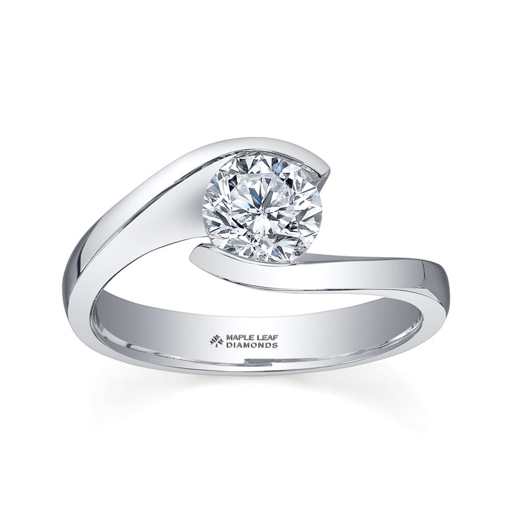 Maple Leaf Diamonds White Gold Ring