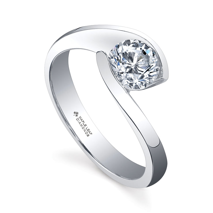 Maple Leaf Diamonds White Gold Ring