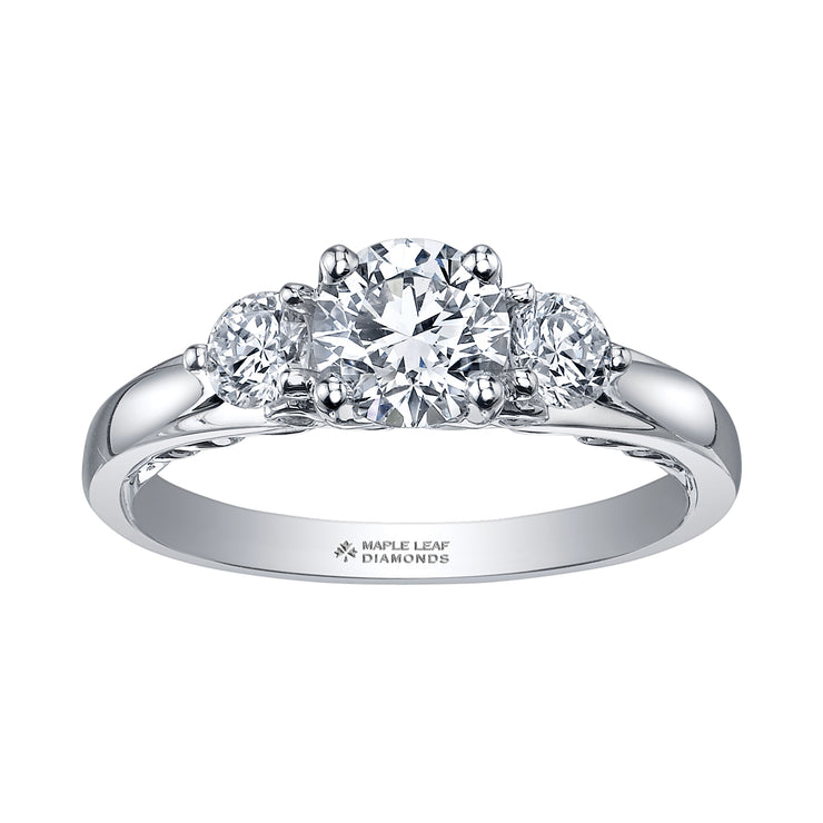 Maple Leaf Diamonds White Gold Ring