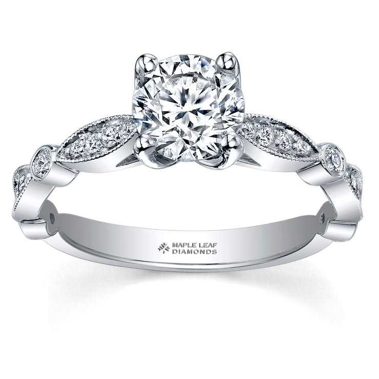 Maple Leaf Diamonds White Gold Ring