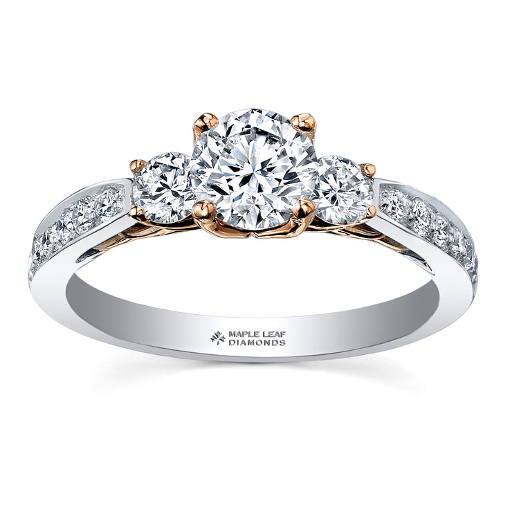 Maple Leaf Diamond Two-Tone Ring