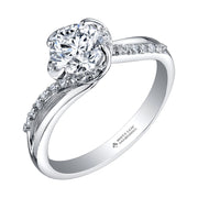 Maple Leaf Diamonds White Gold Ring