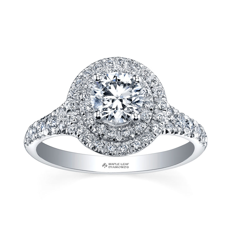 Maple Leaf Diamonds White Gold Ring