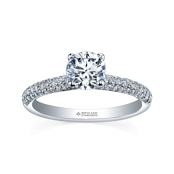 Maple Leaf Diamonds White Gold Ring