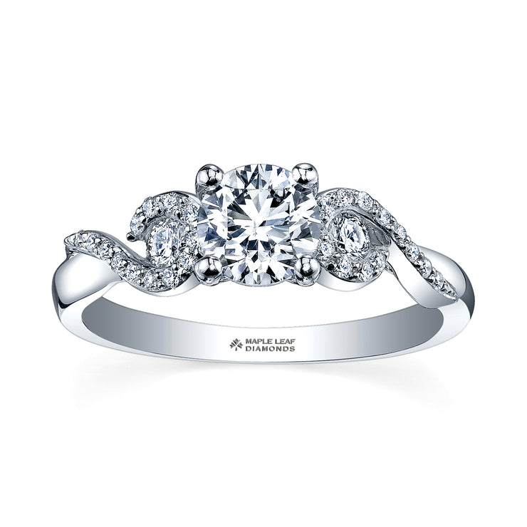 Maple Leaf Diamonds White Gold Ring