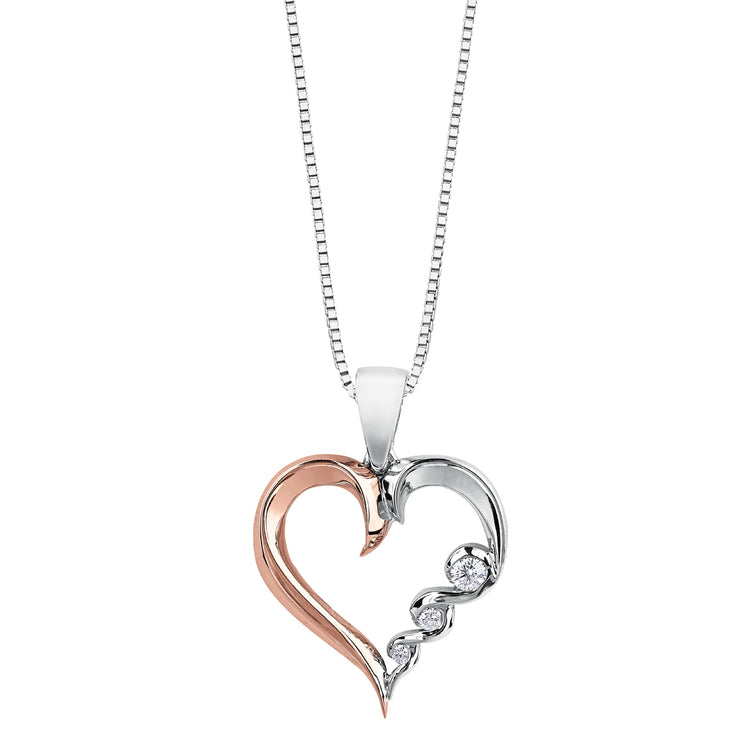 Rose And White Gold Diamond Necklace