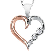 Rose And White Gold Diamond Necklace