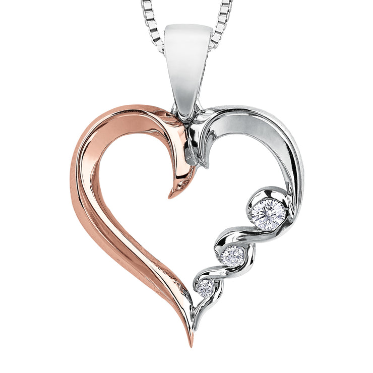 Rose And White Gold Diamond Necklace