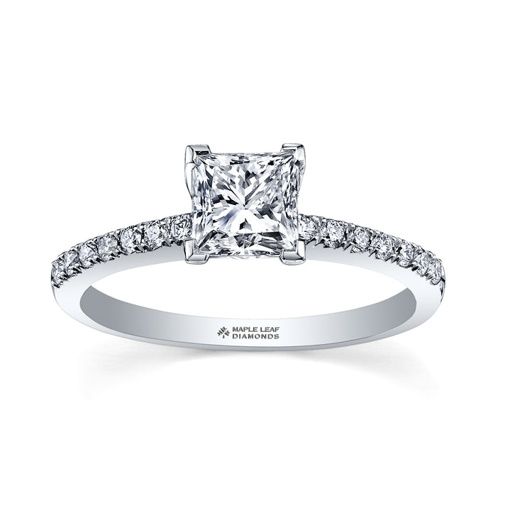 Maple Leaf Diamonds White Gold Ring