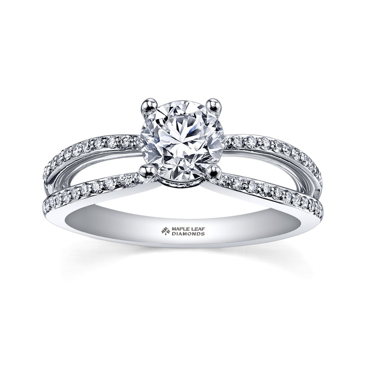 Maple Leaf Diamonds White Gold Ring