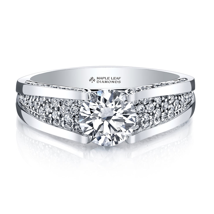 Maple Leaf Diamonds White Gold Ring