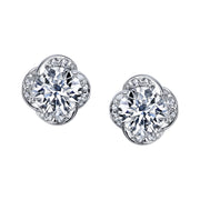 Maple Leaf Diamonds White Gold Studs