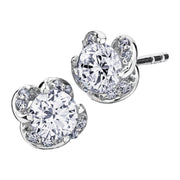 Maple Leaf Diamonds White Gold Studs