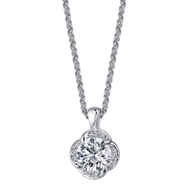 Maple Leaf Diamonds White Gold Pendant