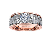 Maple Leaf Diamonds Rose And White Gold Ring