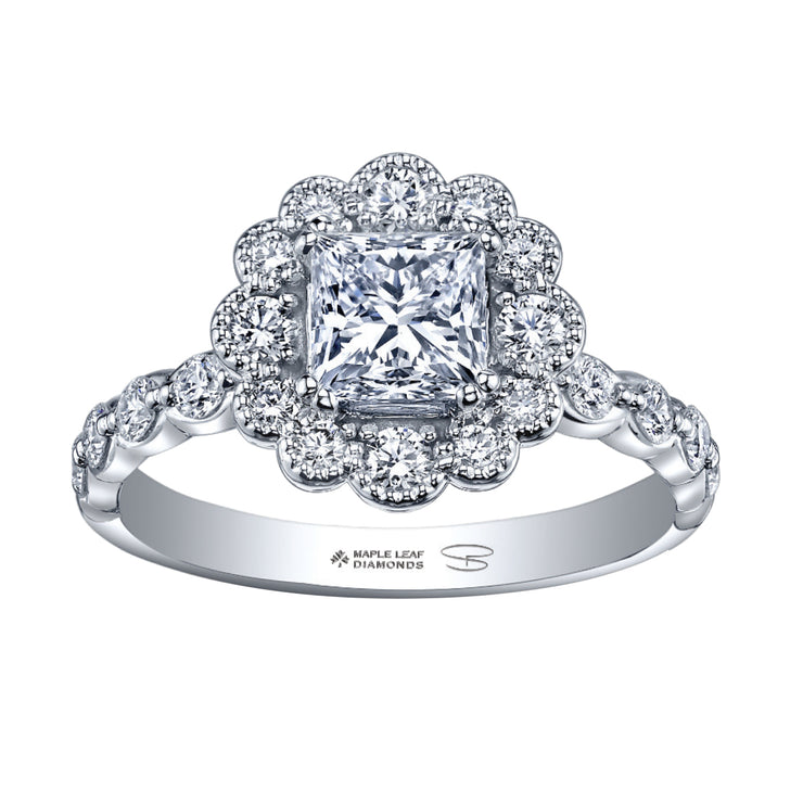 Maple Leaf Diamonds White Gold Ring