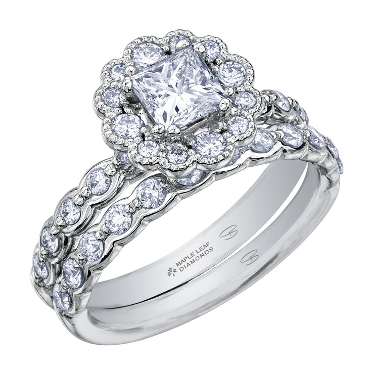 Maple Leaf Diamonds White Gold Ring