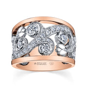 Maple Leaf Diamonds Rose And White Gold Ring