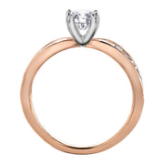 Maple Leaf Diamonds White And Rose Gold Ring